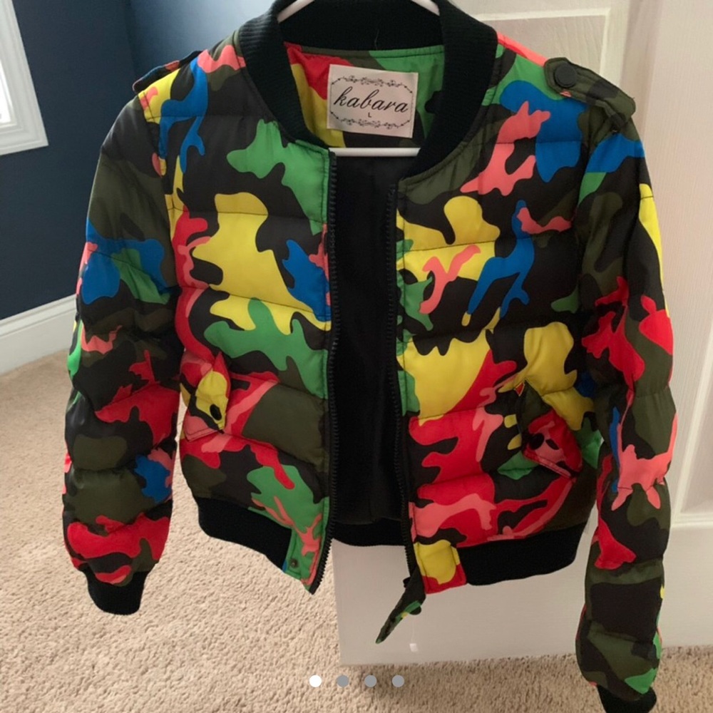 Camo puffer coat